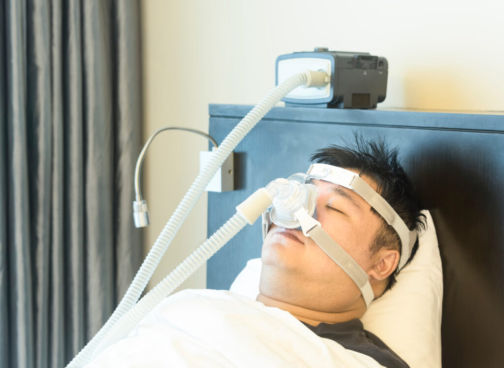 man uncomfortable from using cpap machine